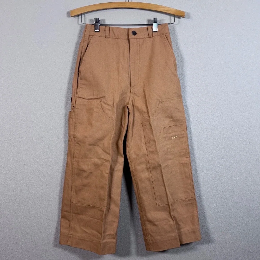 Nike Kids Ale Brown Canvas Carpenter Pants Wide Leg Utility Youth M